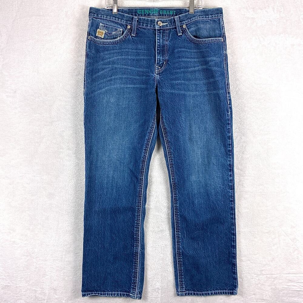 Cinch Jeans Mens 36x32 (38x32) Grant Whiskered Western Rodeo Cowboy Workwear